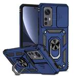 For Xiaomi 12 Sliding Camshield Holder Phone Case(Blue)