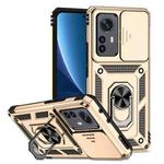 For Xiaomi 12 Pro Sliding Camshield Holder Phone Case(Gold)