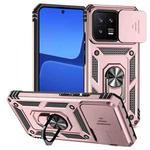 For Xiaomi 13 Sliding Camshield Holder Phone Case(Rose Gold)