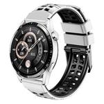 For Huawei Watch4 / 4 Pro / Watch3 / 3 Pro 22mm Double-row Hole Two-color Silicone Watch Band(White Black)