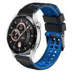 For Huawei Watch4 / 4 Pro / Watch3 / 3 Pro 22mm Double-row Hole Two-color Silicone Watch Band(Black Blue)