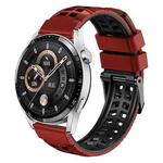 For Huawei Watch4 / 4 Pro / Watch3 / 3 Pro 22mm Double-row Hole Two-color Silicone Watch Band(Red Black)