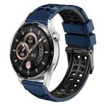 For Huawei Watch4 / 4 Pro / Watch3 / 3 Pro 22mm Double-row Hole Two-color Silicone Watch Band(Midnight Blue Black)