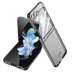 For Samsung Galaxy Z Flip5 Ultra-thin Plating Clear PC All Inclusive Phone Case(Black)