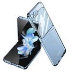 For Samsung Galaxy Z Flip5 Ultra-thin Plating Clear PC All Inclusive Phone Case(Blue)