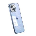 For iPhone 13 SULADA Electroplated Transparent Glittery TPU Phone Case(Blue)
