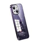 For iPhone 13 SULADA Electroplated Transparent Glittery TPU Phone Case(Purple)