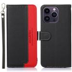 For iPhone 16 Pro Max KHAZNEH Litchi Texture Leather RFID Phone Case(Black)