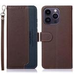 For iPhone 16 Pro KHAZNEH Litchi Texture Leather RFID Phone Case(Brown)