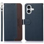 For iPhone 17 KHAZNEH Litchi Texture Leather RFID Phone Case(Blue)