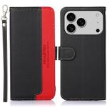 For iPhone 17 Pro Max KHAZNEH Litchi Texture Leather RFID Phone Case(Black)