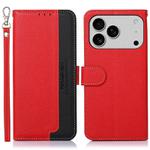 For iPhone 17 Pro Max KHAZNEH Litchi Texture Leather RFID Phone Case(Red)