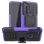 For Motorola Moto G Stylus Tire Texture Shockproof TPU+PC Protective Case with Holder(Purple)