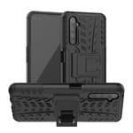 For OPPO Realme 6 Pro Tire Texture Shockproof TPU+PC Protective Case with Holder(Black)