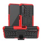 For OPPO Realme 6 Pro Tire Texture Shockproof TPU+PC Protective Case with Holder(Red)