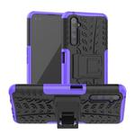 For OPPO Realme 6 Pro Tire Texture Shockproof TPU+PC Protective Case with Holder(Purple)