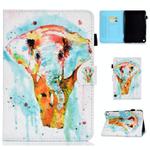 For Amazon Fire Max 11 2023 Colored Drawing Smart Leather Tablet Case(Watercolor Elephant)