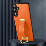 For Samsung Galaxy S25+ 5G SULADA PC Hybrid Leather Texture Skin Feel Shockproof Phone Case(Orange)