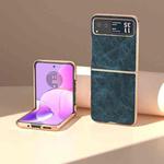 For Motorola Razr 40 Nano Plating Dream Litchi Texture PU Phone Case(Blue)