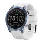 For Garmin Forerunner 965 / 955 / 945 / 935 Screw Black Steel Buckle Silicone Watch Band(White)