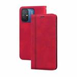 For Xiaomi Redmi 12C/11A 4G Global/Poco C55 Frosted Business Magnetic Horizontal Flip PU Phone Case(Red)