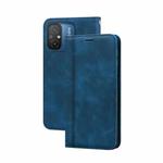 For Xiaomi Redmi 12C/11A 4G Global/Poco C55 Frosted Business Magnetic Horizontal Flip PU Phone Case(Blue)