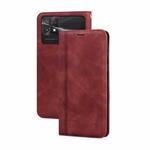 For Xiaomi Poco C40 Frosted Business Magnetic Horizontal Flip PU Phone Case(Brown)