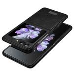 For Samsung Galaxy Z Flip5 SULADA Shockproof TPU + Handmade Leather Phone Case(Black)