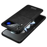 For Samsung Galaxy Z Flip4 SULADA Shockproof TPU + Handmade Leather Phone Case(Black)