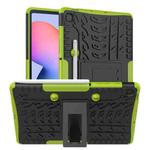 For Samsung Galaxy S6 Lite Tire Texture TPU+PC Shockproof Case  , with Holder & Pen Tray(Green)