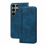 For Samsung Galaxy S23 Ultra 5G Frosted Business Magnetic Horizontal Flip PU Phone Case(Blue)