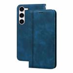 For Samsung Galaxy S23+ 5G Frosted Business Magnetic Horizontal Flip PU Phone Case(Blue)