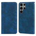 ForSamsung Galaxy S24 Ultra Frosted Business Magnetic Horizontal Flip PU Phone Case(Blue)