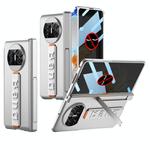 For Huawei Mate X3 Wristband Integrated Privacy Film Magnetic Hinge Phone Case(Silver)