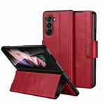 For Samsung Galaxy Z Fold5 SULADA All-inclusive Magnetic Snap Flip Leather Phone Case(Red)