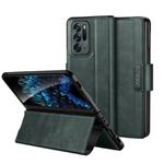 For OPPO Find N SULADA All-inclusive Magnetic Snap Flip Leather Phone Case(Green)