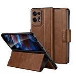 For OPPO Find N2 SULADA All-inclusive Magnetic Snap Flip Leather Phone Case(Brown)
