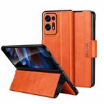 For OPPO Find N2 SULADA All-inclusive Magnetic Snap Flip Leather Phone Case(Orange)