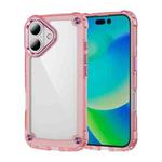 For iPhone 16 Skin Feel TPU + PC Phone Case(Transparent Pink)