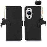 For Huawei Nova 11 Pro / Nova 11 Ultra Genuine Leather Magnetic RFID Leather Phone Case(Black)