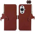 For Huawei Nova 11 Pro / Nova 11 Ultra Genuine Leather Magnetic RFID Leather Phone Case(Coffee)