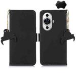 For Huawei Nova 11 Genuine Leather Magnetic RFID Leather Phone Case(Black)