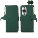 For Huawei Nova 11 Genuine Leather Magnetic RFID Leather Phone Case(Green)