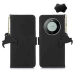 For Huawei Mate 60 Genuine Leather Magnetic RFID Leather Phone Case(Black)