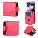 For Samsung Galaxy Z Flip5 5G AZNS Magnetic Calf Texture Flip Leather Phone Case(Red)