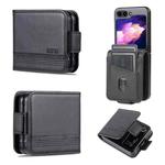For Samsung Galaxy Z Flip5 5G AZNS Magnetic Calf Texture Flip Leather Phone Case(Black)