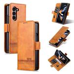 For Samsung Galaxy Z Fold6 5G AZNS Magnetic Calf Texture Flip Leather Phone Case(Light Brown)