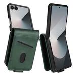 For Samsung Galaxy Z Flip7 5G AZNS Magnetic Calf Texture Flip Leather Phone Case(Dark Green)