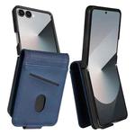 For Samsung Galaxy Z Flip7 5G AZNS Magnetic Calf Texture Flip Leather Phone Case(Dark Blue)