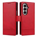 For Samsung Galaxy Z Fold7 5G AZNS Magnetic Calf Texture Flip Leather Phone Case(Red)
